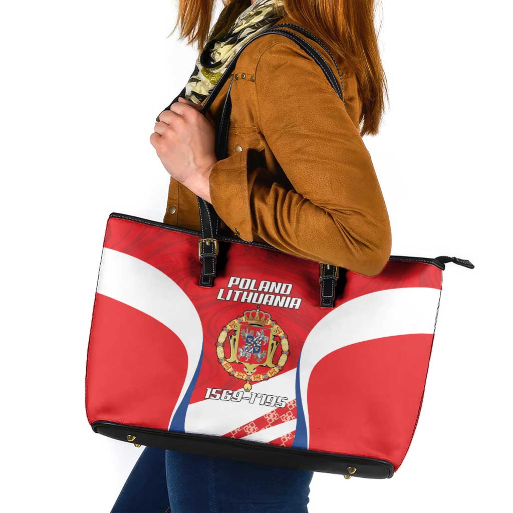 Poland-Lithuania Leather Tote Bag Heraldic Eagle and Vytis Historical