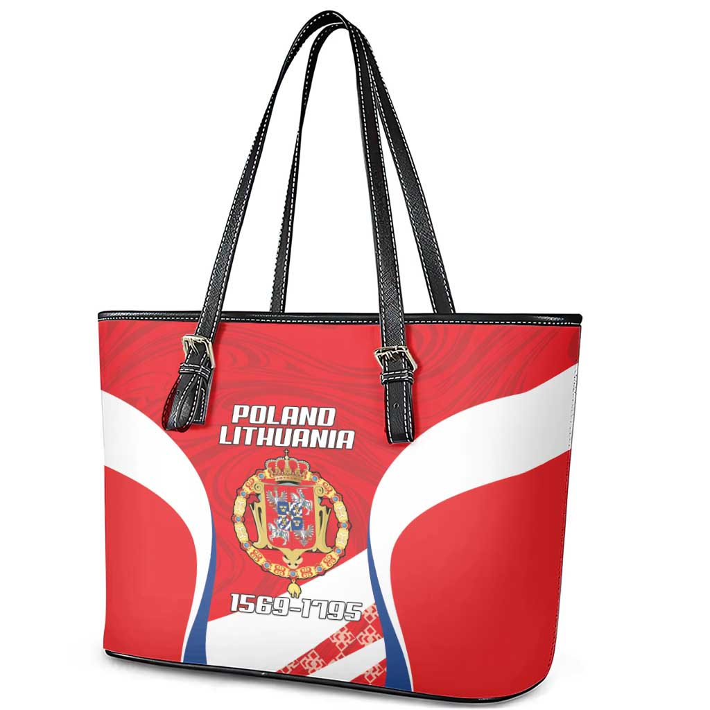 Poland-Lithuania Leather Tote Bag Heraldic Eagle and Vytis Historical