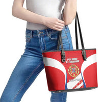Poland-Lithuania Leather Tote Bag Heraldic Eagle and Vytis Historical
