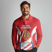 Poland-Lithuania Personalized Long Sleeve Polo Shirt Heraldic Eagle and Vytis Historical