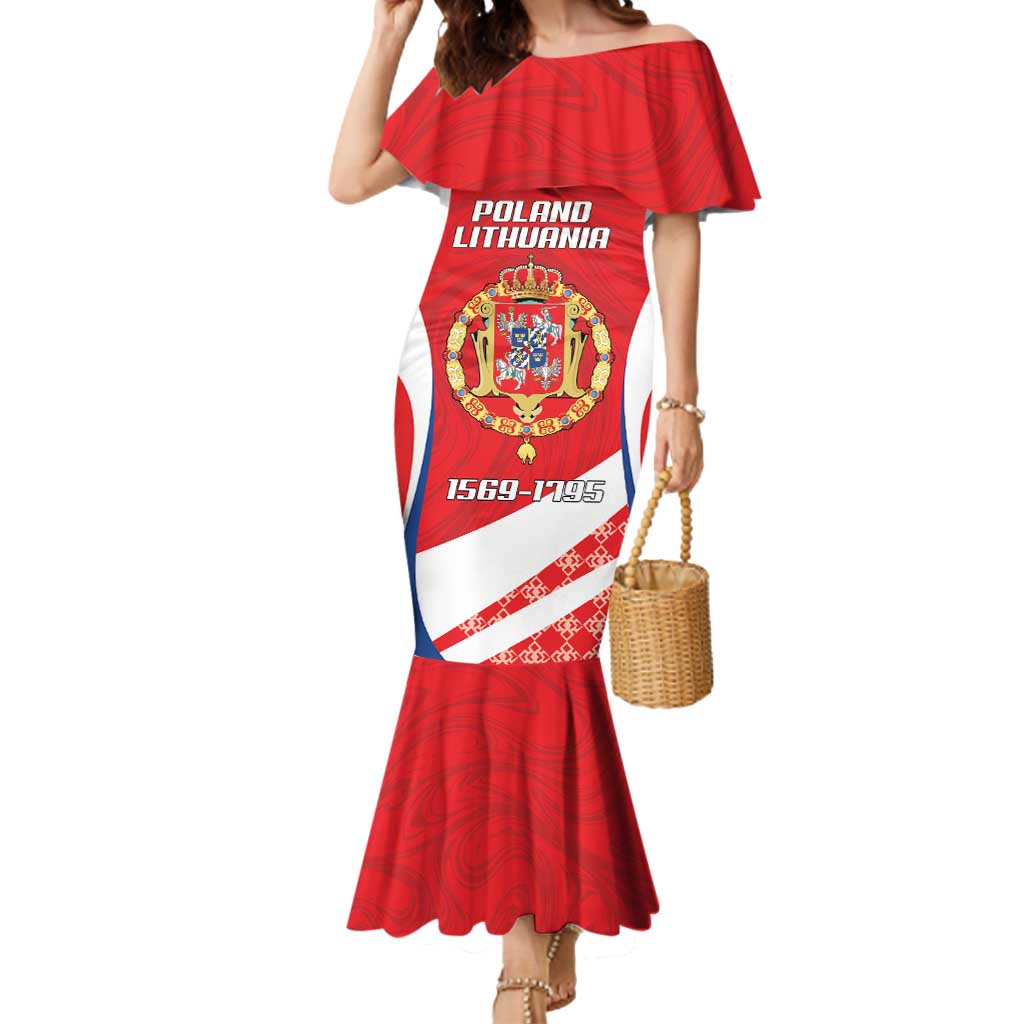 Poland-Lithuania Personalized Mermaid Dress Heraldic Eagle and Vytis Historical