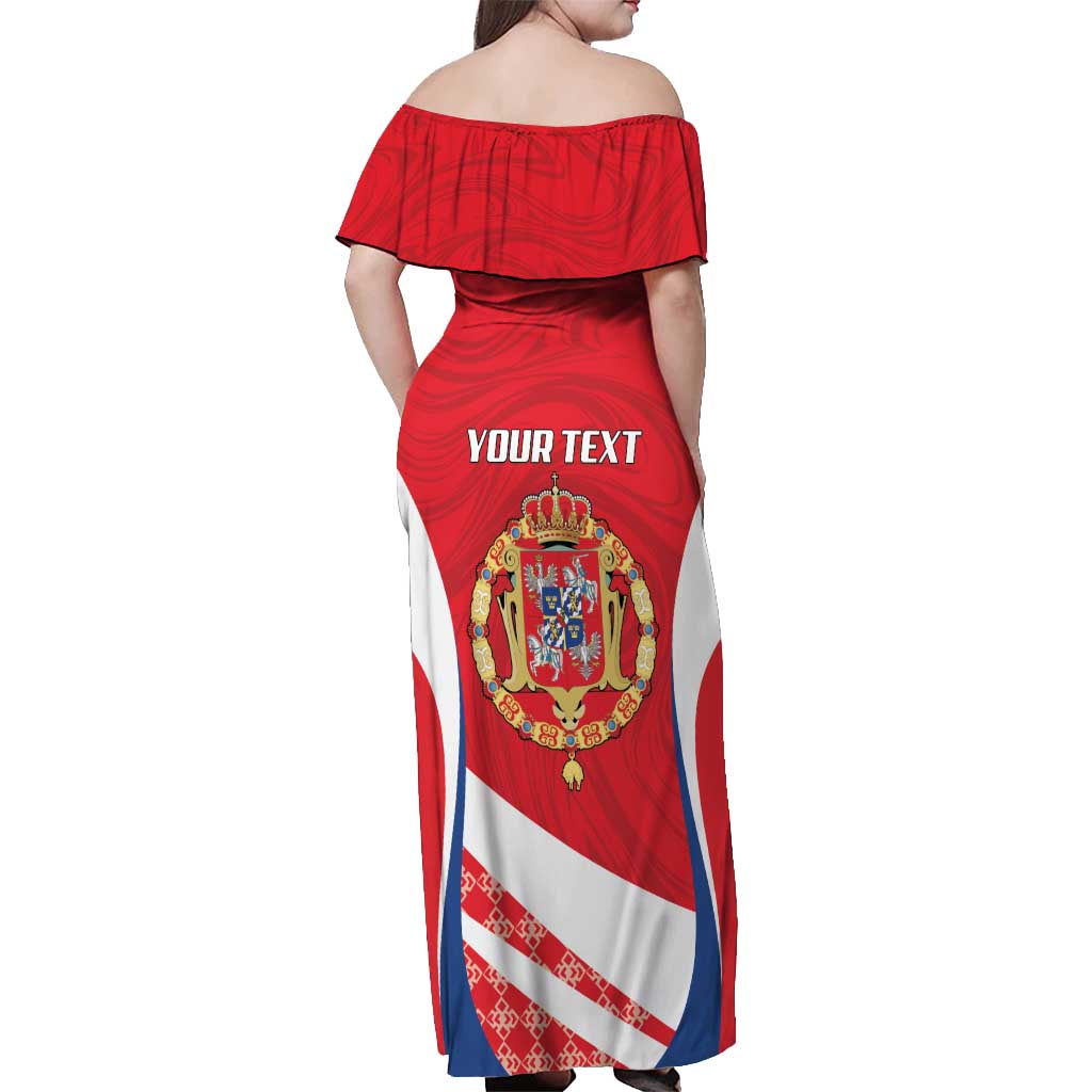 Poland-Lithuania Personalized Off Shoulder Maxi Dress Heraldic Eagle and Vytis Historical