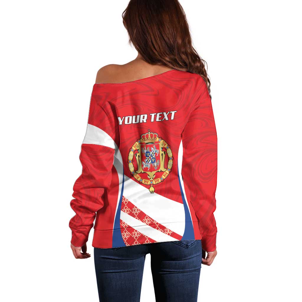 Poland-Lithuania Personalized Off Shoulder Sweater Heraldic Eagle and Vytis Historical