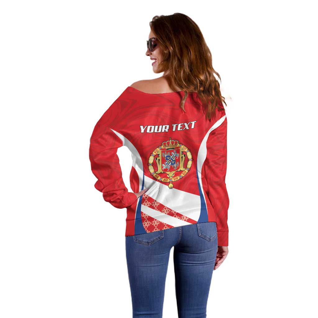 Poland-Lithuania Personalized Off Shoulder Sweater Heraldic Eagle and Vytis Historical