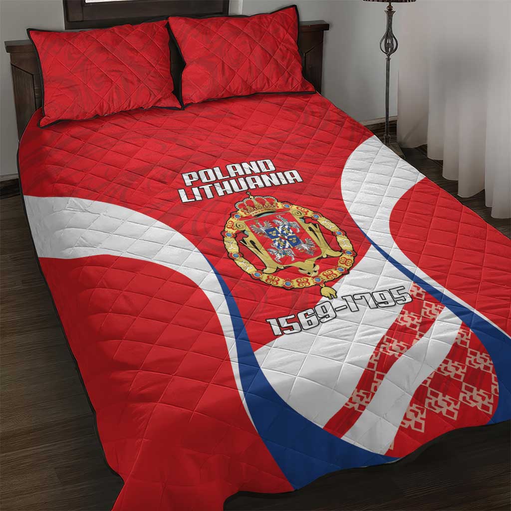 Poland-Lithuania Quilt Bed Set Heraldic Eagle and Vytis Historical