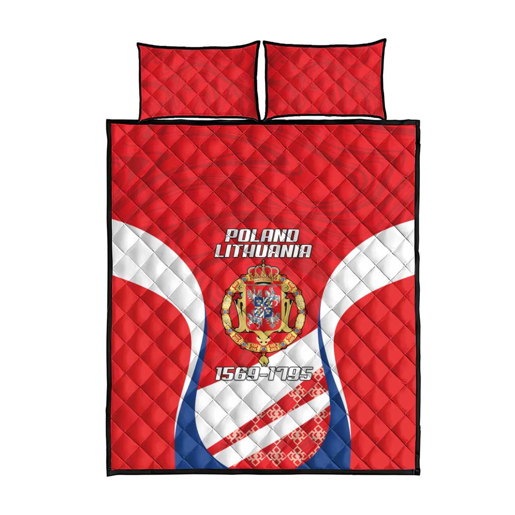 Poland-Lithuania Quilt Bed Set Heraldic Eagle and Vytis Historical