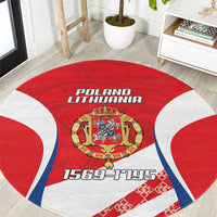 Poland-Lithuania Round Carpet Heraldic Eagle and Vytis Historical