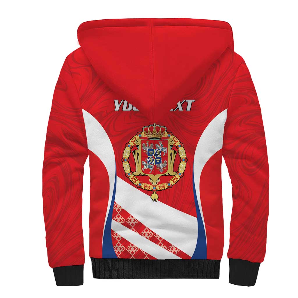 Poland-Lithuania Personalized Sherpa Hoodie Heraldic Eagle and Vytis Historical