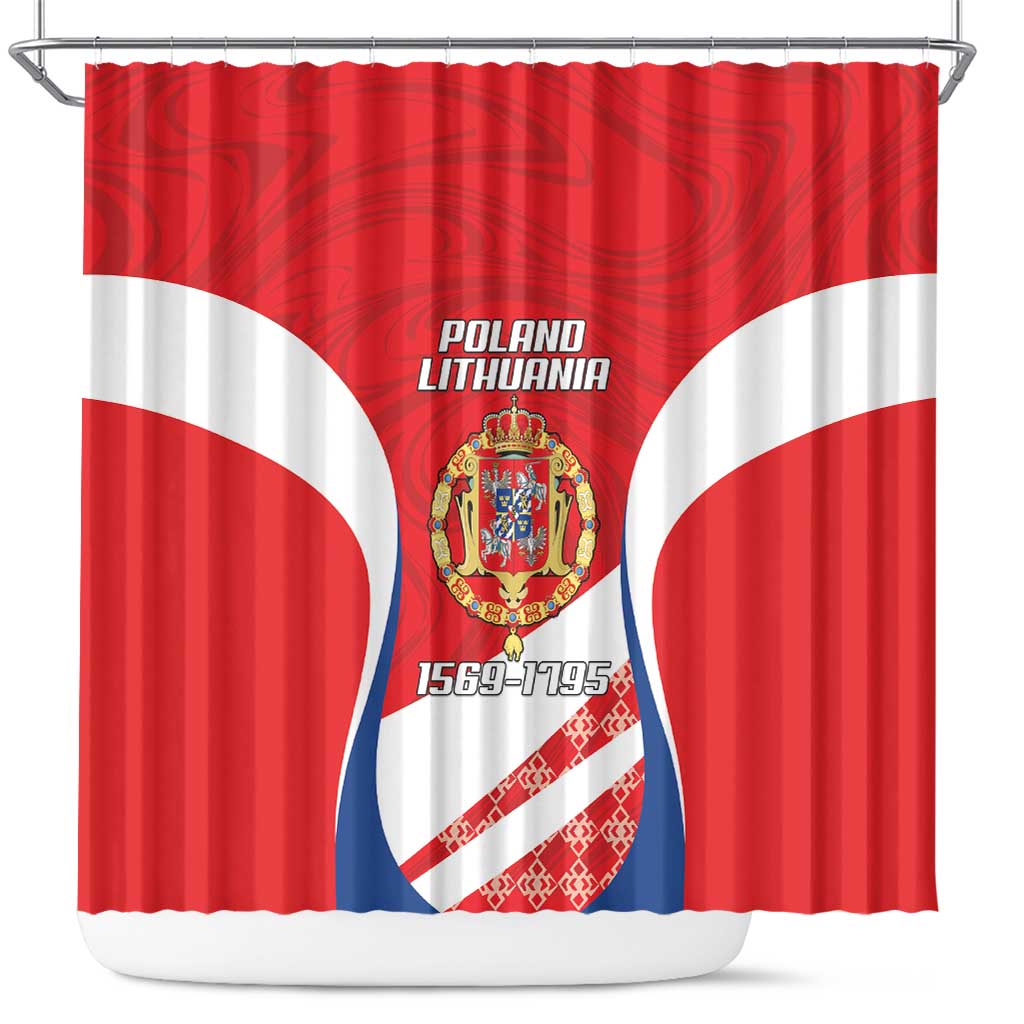 Poland-Lithuania Shower Curtain Heraldic Eagle and Vytis Historical