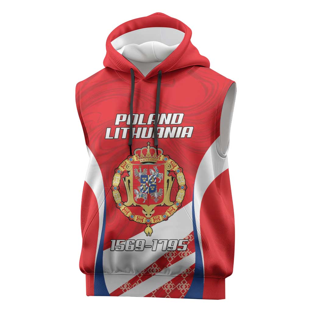 Poland-Lithuania Personalized Sleeveless Hoodie Heraldic Eagle and Vytis Historical