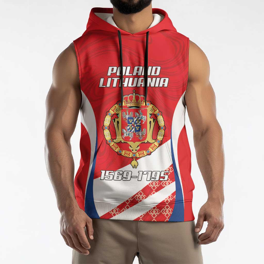 Poland-Lithuania Personalized Sleeveless Hoodie Heraldic Eagle and Vytis Historical