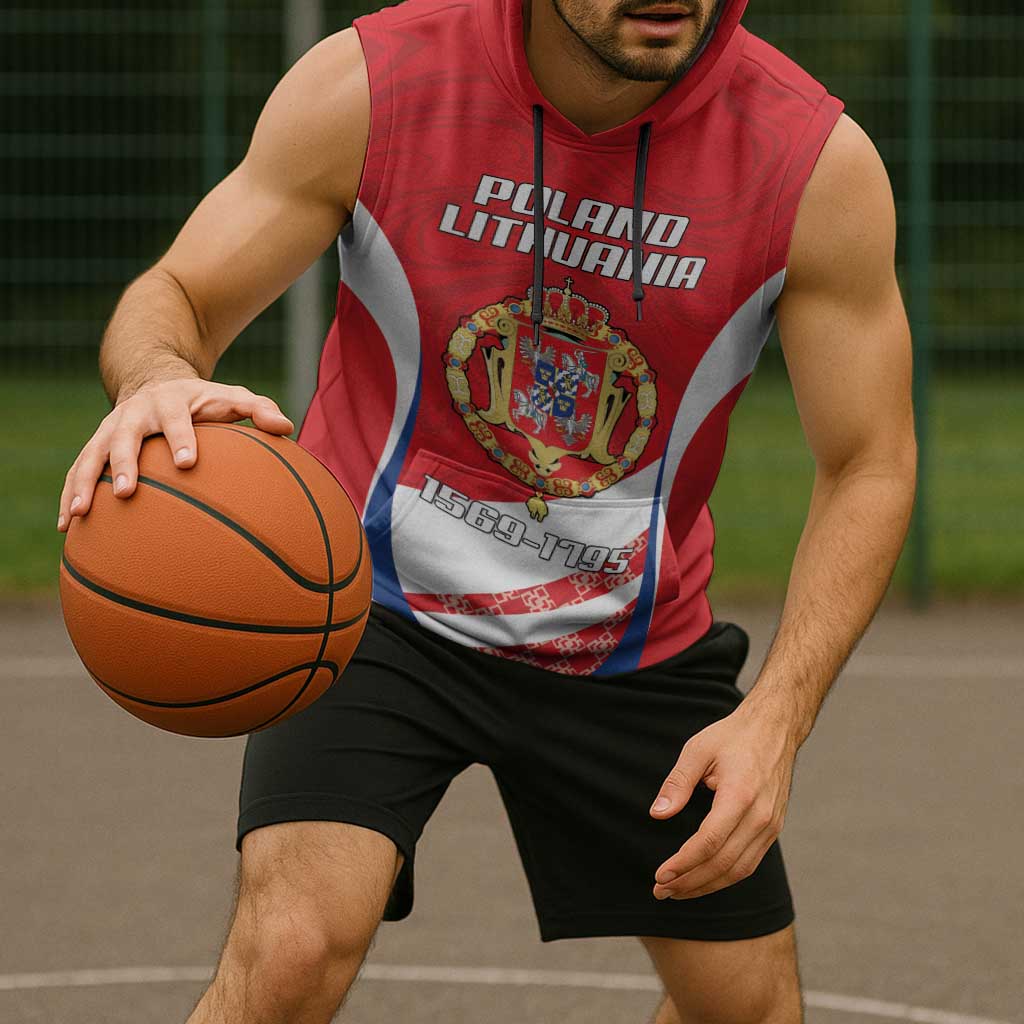 Poland-Lithuania Personalized Sleeveless Hoodie Heraldic Eagle and Vytis Historical