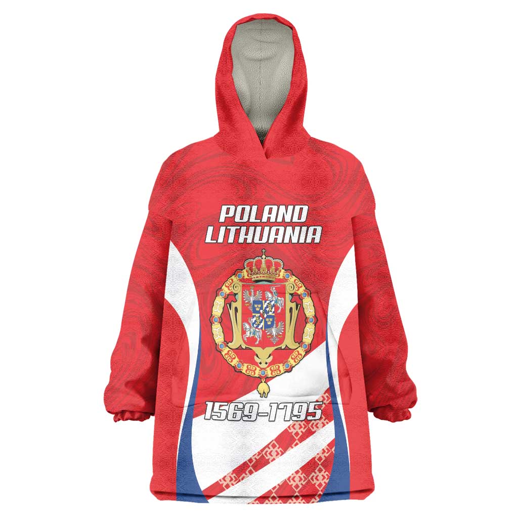 Poland-Lithuania Personalized Wearable Blanket Hoodie Heraldic Eagle and Vytis Historical