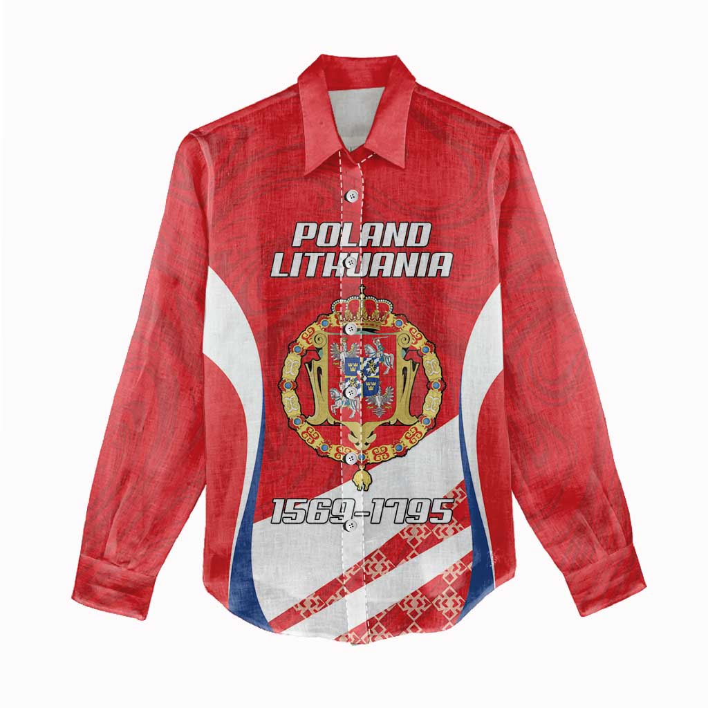 Poland-Lithuania Personalized Women Casual Shirt Heraldic Eagle and Vytis Historical