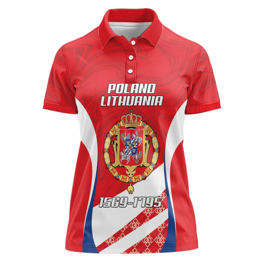 Poland-Lithuania Personalized Women Polo Shirt Heraldic Eagle and Vytis Historical
