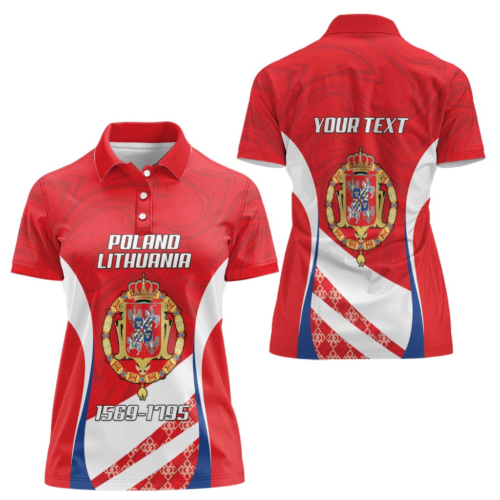 Poland-Lithuania Personalized Women Polo Shirt Heraldic Eagle and Vytis Historical
