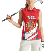 Poland-Lithuania Personalized Women Sleeveless Polo Shirt Heraldic Eagle and Vytis Historical