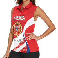 Poland-Lithuania Personalized Women Sleeveless Polo Shirt Heraldic Eagle and Vytis Historical