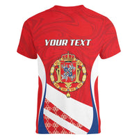 Poland-Lithuania Personalized Women V-Neck T-Shirt Heraldic Eagle and Vytis Historical