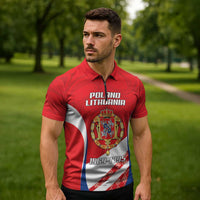 Poland-Lithuania Personalized Zipper Polo Shirt Heraldic Eagle and Vytis Historical