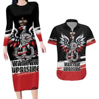 Warsaw Uprising 1944 Couples Matching Long Sleeve Bodycon Dress and Hawaiian Shirt Polska Walczy Kotwica