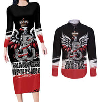 Warsaw Uprising 1944 Couples Matching Long Sleeve Bodycon Dress and Long Sleeve Button Shirt Polska Walczy Kotwica