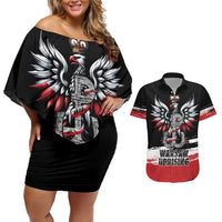 Warsaw Uprising 1944 Couples Matching Off Shoulder Short Dress and Hawaiian Shirt Polska Walczy Kotwica