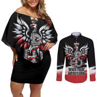 Warsaw Uprising 1944 Couples Matching Off Shoulder Short Dress and Long Sleeve Button Shirt Polska Walczy Kotwica