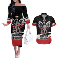 Warsaw Uprising 1944 Couples Matching Off The Shoulder Long Sleeve Dress and Hawaiian Shirt Polska Walczy Kotwica