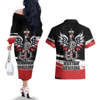Warsaw Uprising 1944 Couples Matching Off The Shoulder Long Sleeve Dress and Hawaiian Shirt Polska Walczy Kotwica
