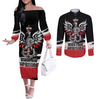 Warsaw Uprising 1944 Couples Matching Off The Shoulder Long Sleeve Dress and Long Sleeve Button Shirt Polska Walczy Kotwica