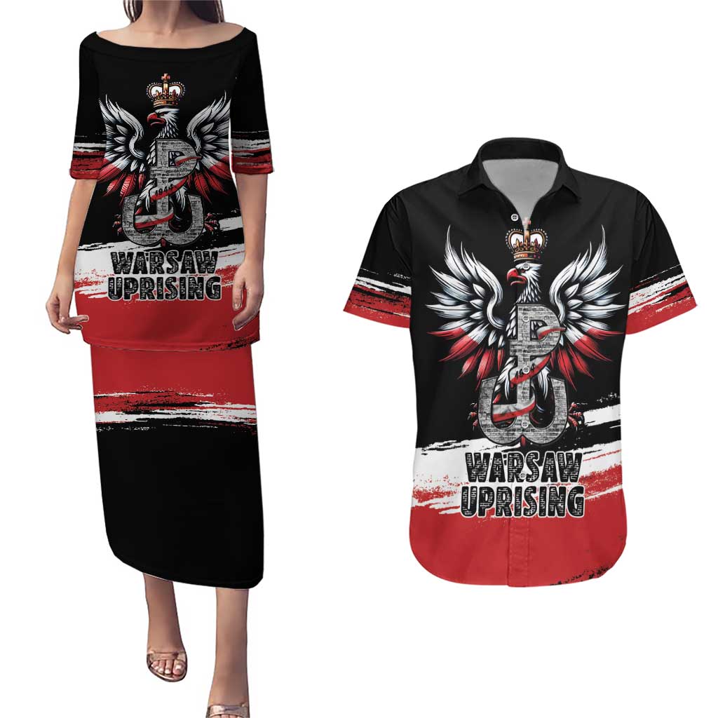 Warsaw Uprising 1944 Couples Matching Puletasi and Hawaiian Shirt Polska Walczy Kotwica