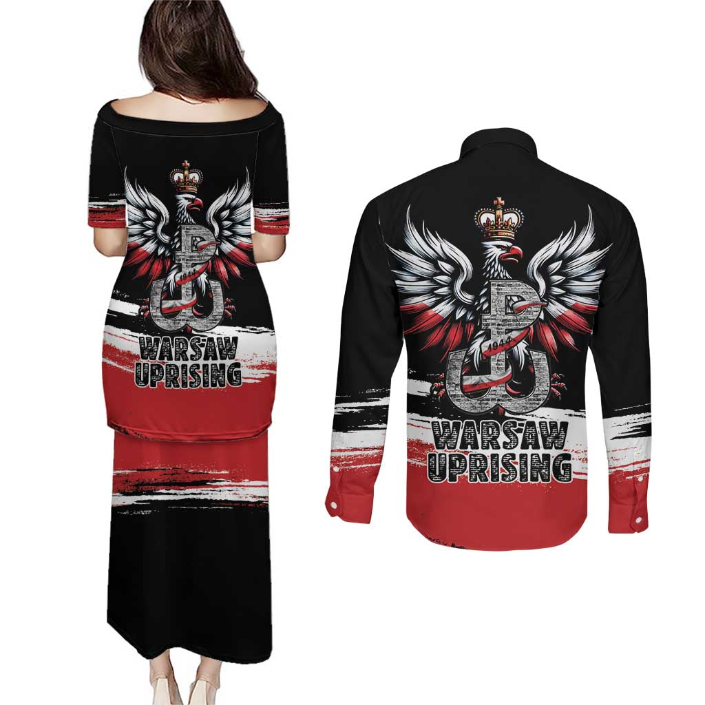 Warsaw Uprising 1944 Couples Matching Puletasi and Long Sleeve Button Shirt Polska Walczy Kotwica