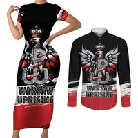 Warsaw Uprising 1944 Couples Matching Short Sleeve Bodycon Dress and Long Sleeve Button Shirt Polska Walczy Kotwica