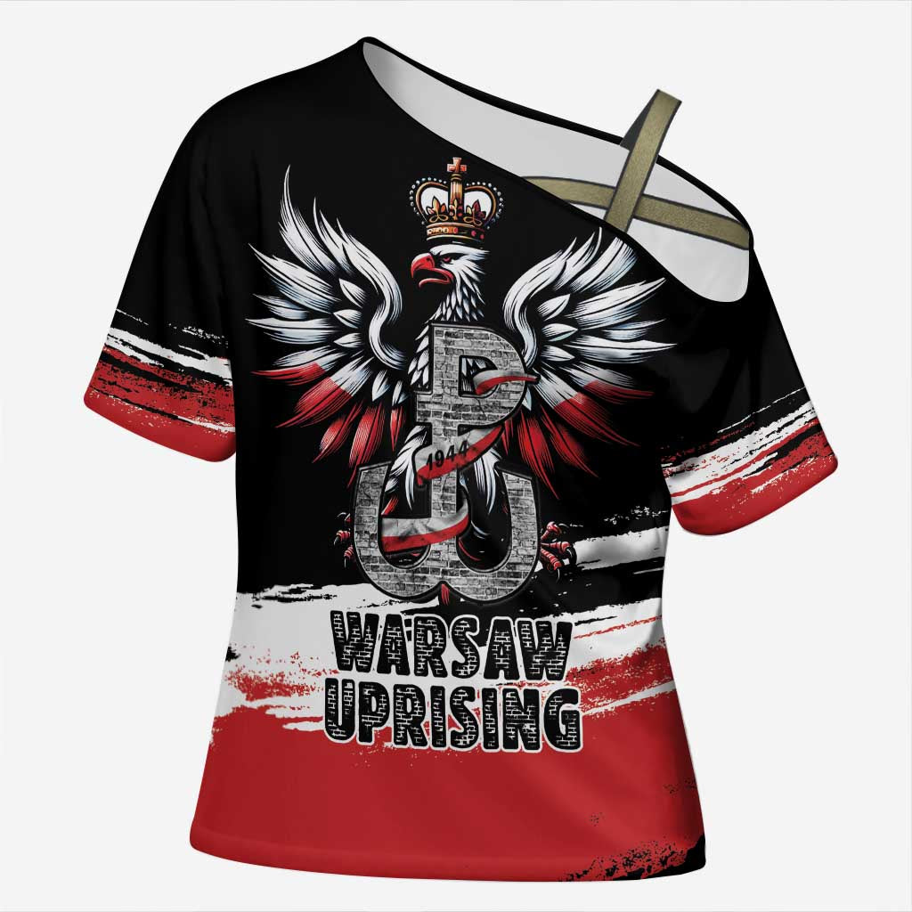 Warsaw Uprising 1944 Cross Shoulder Shirt Polska Walczy Kotwica