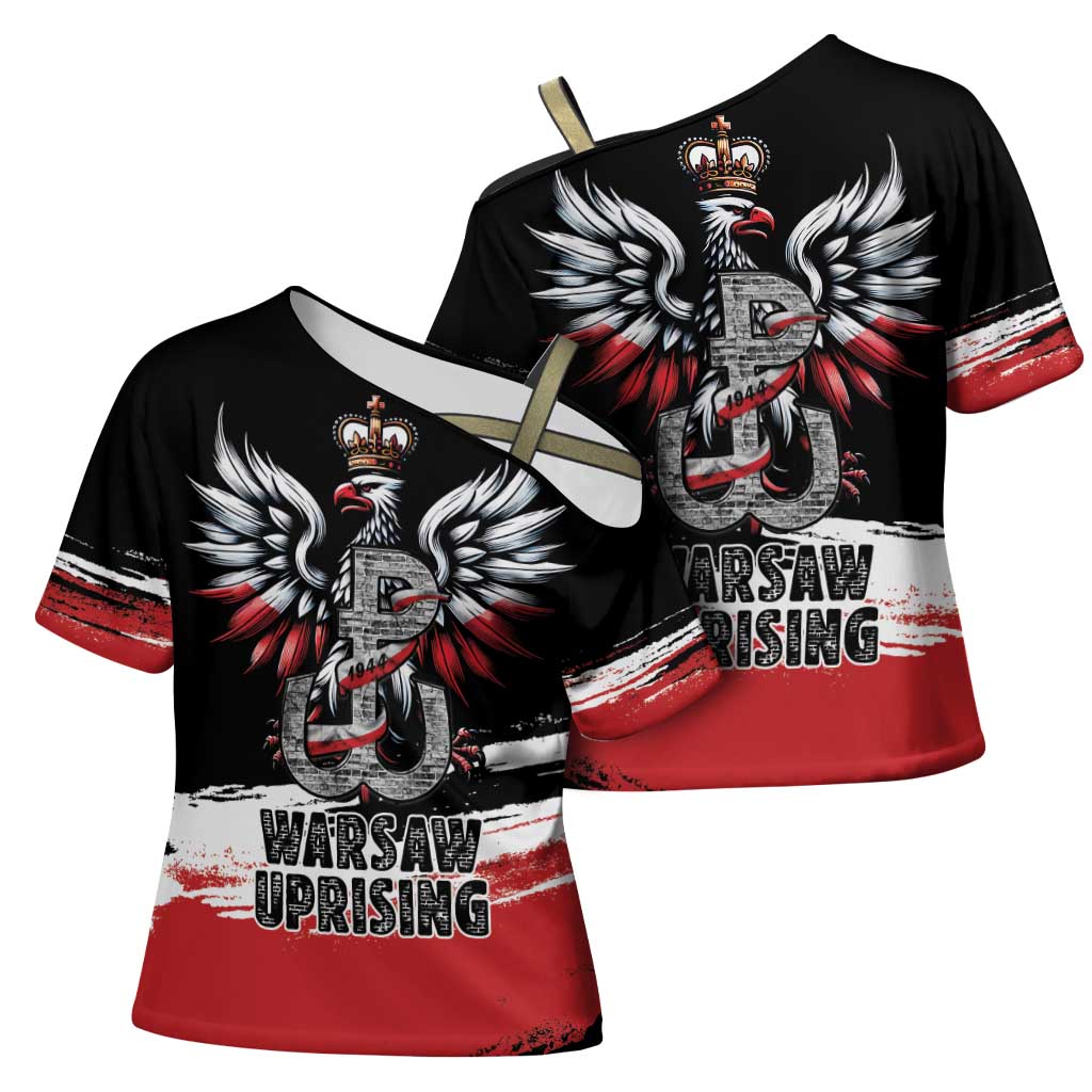 Warsaw Uprising 1944 Cross Shoulder Shirt Polska Walczy Kotwica