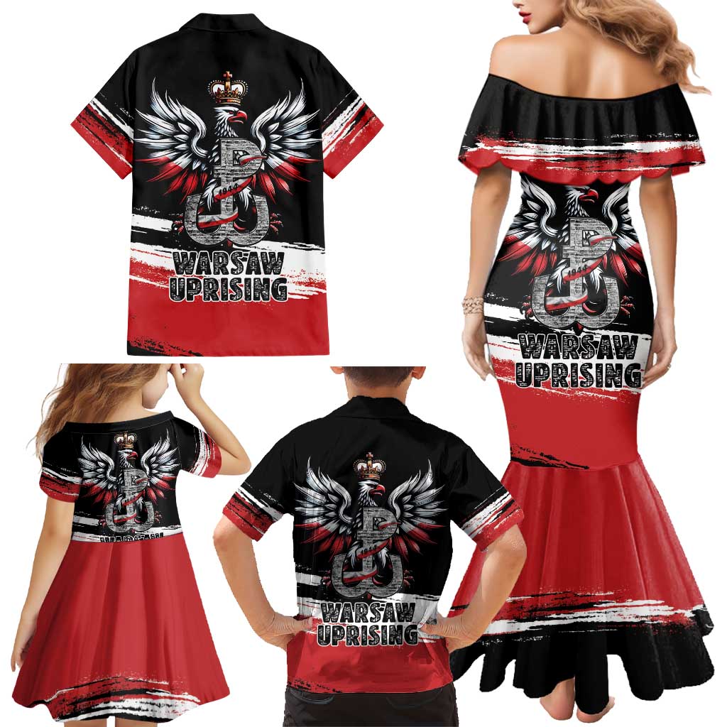 Warsaw Uprising 1944 Family Matching Mermaid Dress and Hawaiian Shirt Polska Walczy Kotwica