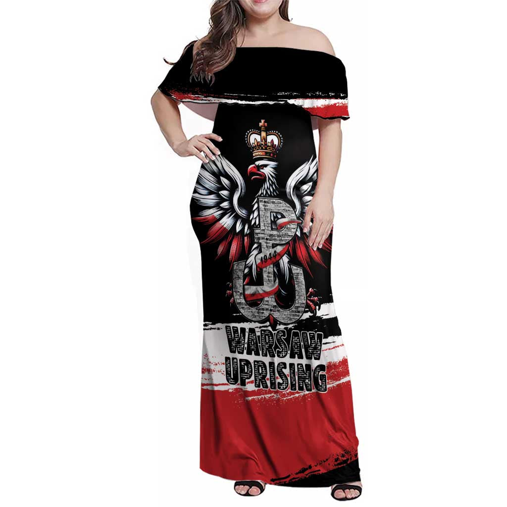 Warsaw Uprising 1944 Family Matching Off Shoulder Maxi Dress and Hawaiian Shirt Polska Walczy Kotwica