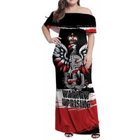 Warsaw Uprising 1944 Family Matching Off Shoulder Maxi Dress and Hawaiian Shirt Polska Walczy Kotwica