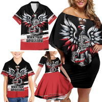 Warsaw Uprising 1944 Family Matching Off Shoulder Short Dress and Hawaiian Shirt Polska Walczy Kotwica