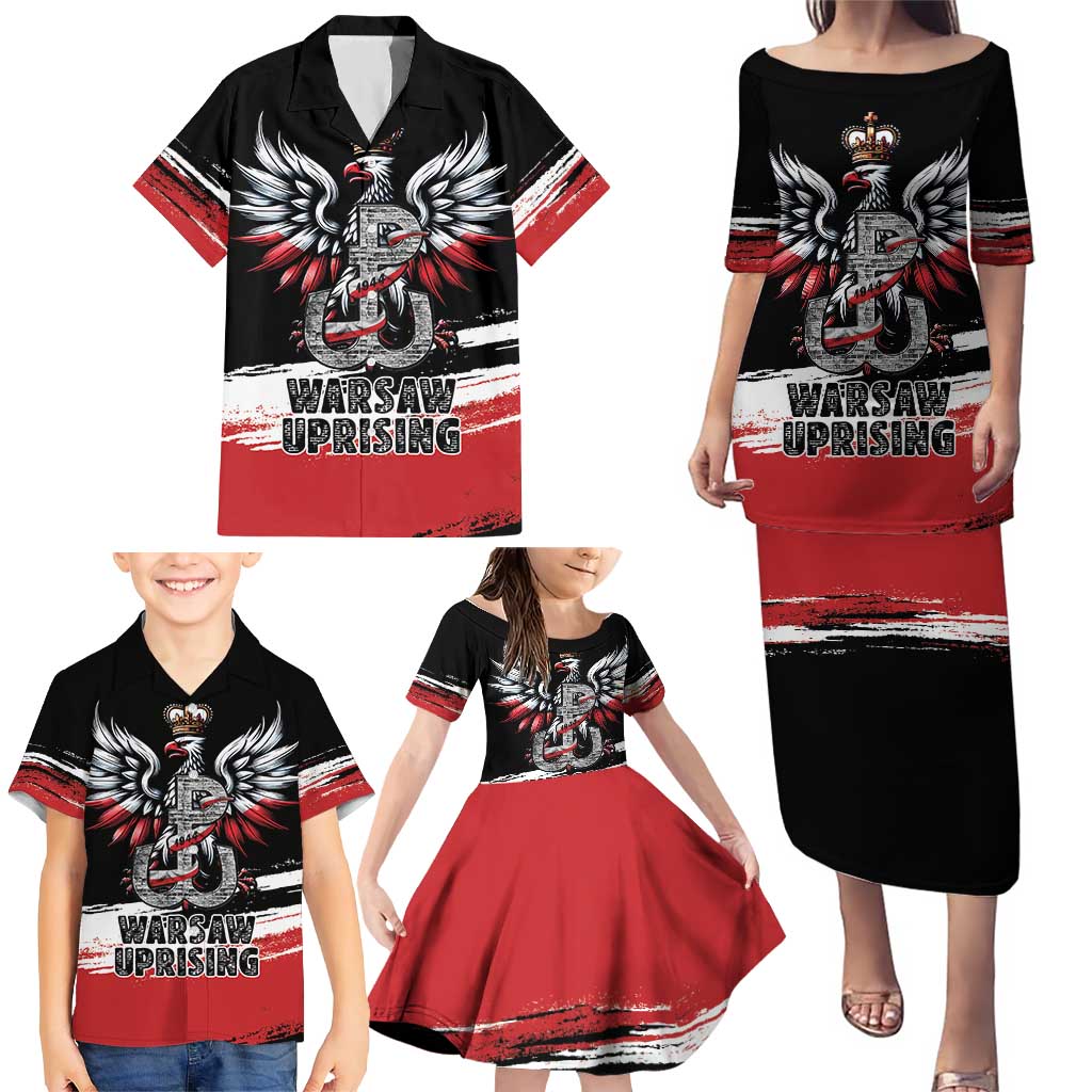 Warsaw Uprising 1944 Family Matching Puletasi and Hawaiian Shirt Polska Walczy Kotwica