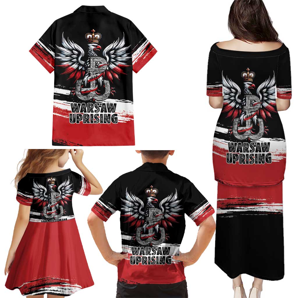 Warsaw Uprising 1944 Family Matching Puletasi and Hawaiian Shirt Polska Walczy Kotwica