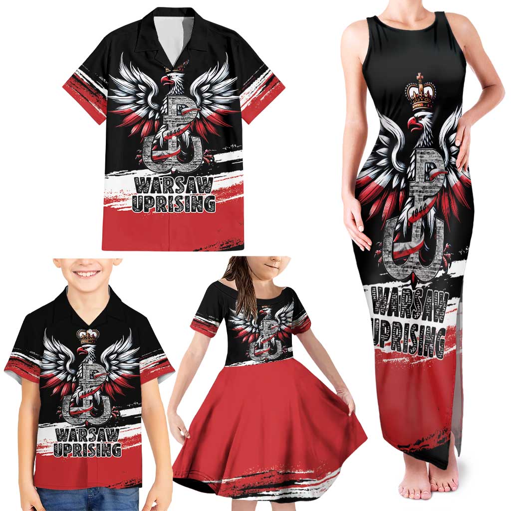 Warsaw Uprising 1944 Family Matching Tank Maxi Dress and Hawaiian Shirt Polska Walczy Kotwica