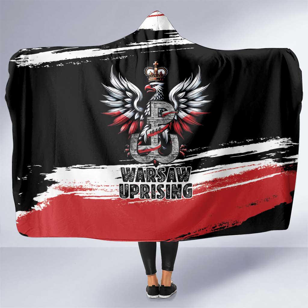 Warsaw Uprising 1944 Hooded Blanket Polska Walczy Kotwica