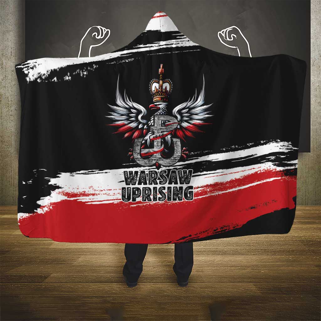 Warsaw Uprising 1944 Hooded Blanket Polska Walczy Kotwica
