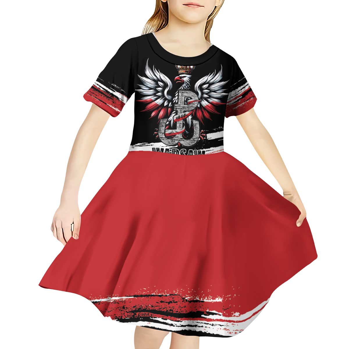 Warsaw Uprising 1944 Kid Short Sleeve Dress Polska Walczy Kotwica