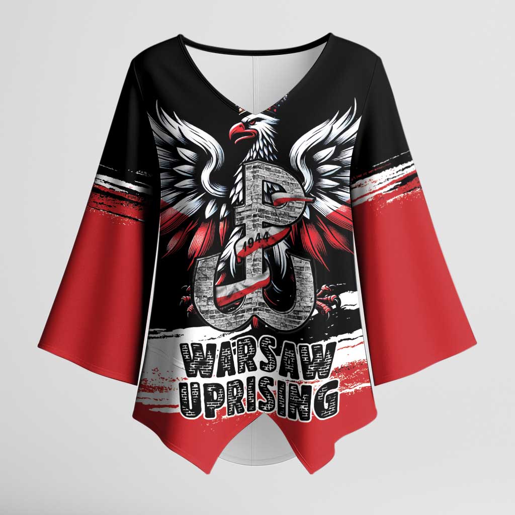 Warsaw Uprising 1944 Kimono Sleeve Blouse Polska Walczy Kotwica