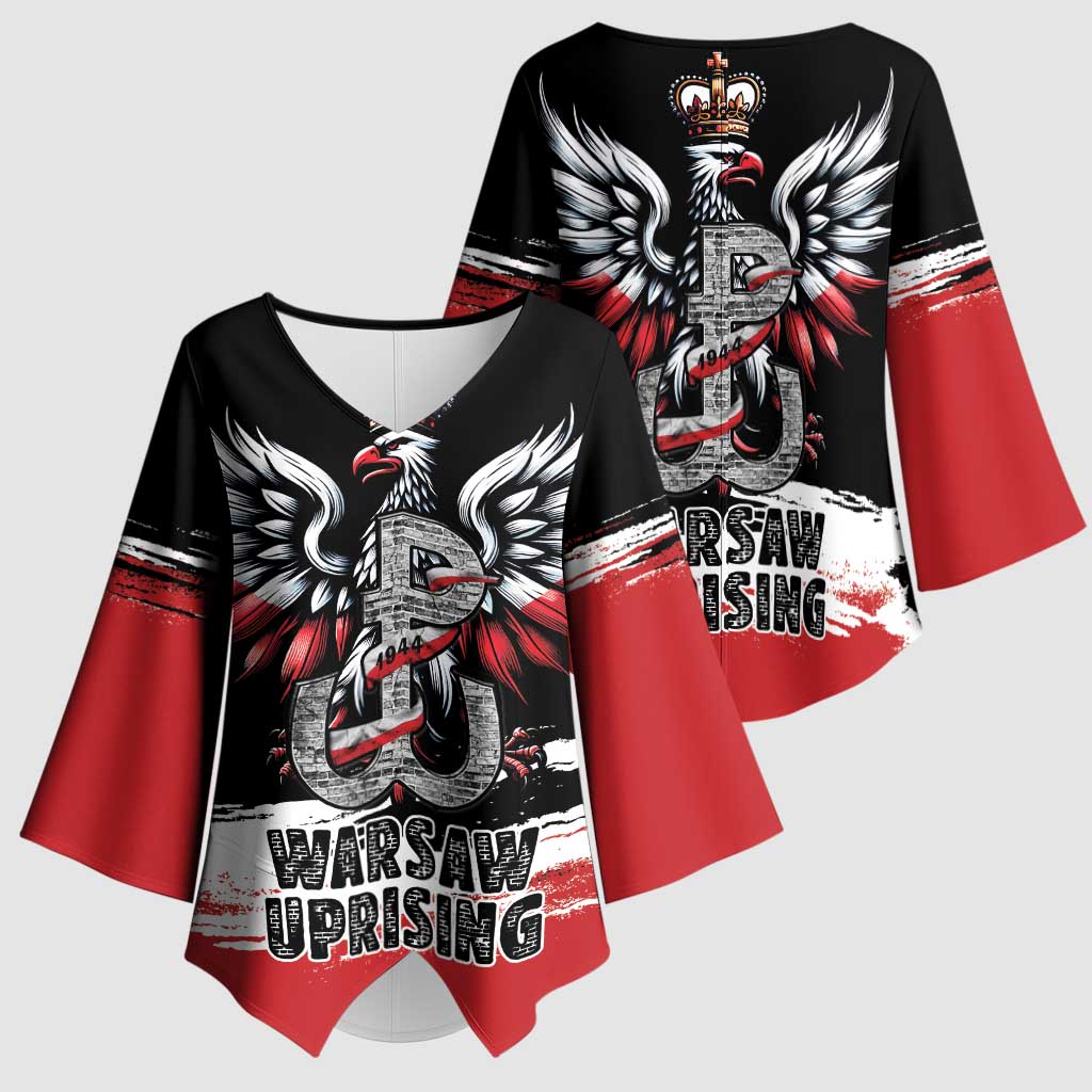Warsaw Uprising 1944 Kimono Sleeve Blouse Polska Walczy Kotwica