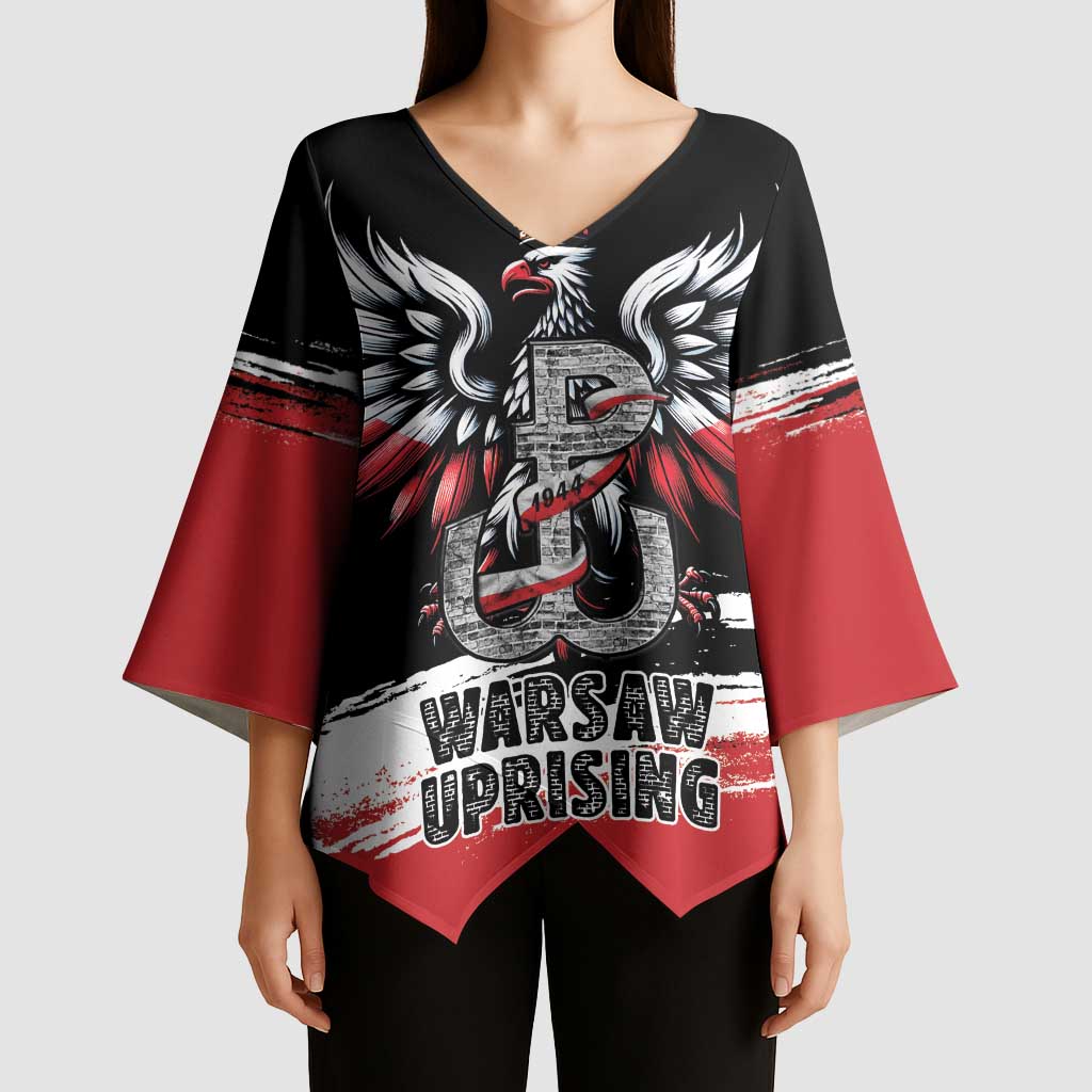Warsaw Uprising 1944 Kimono Sleeve Blouse Polska Walczy Kotwica