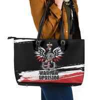 Warsaw Uprising 1944 Leather Tote Bag Polska Walczy Kotwica